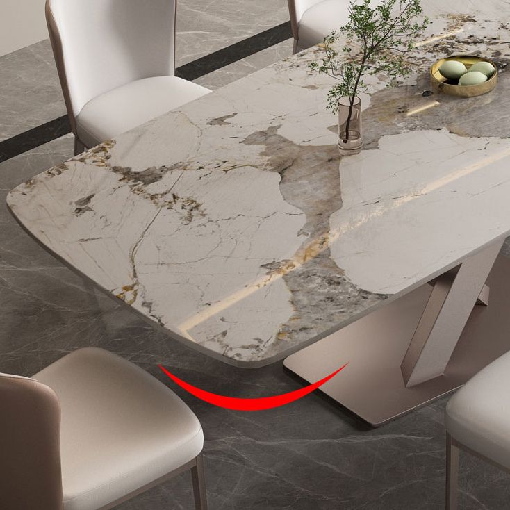 Modern Dining Set 1/2/5/7 Pcs Sintered Stone Dining Table with Chairs