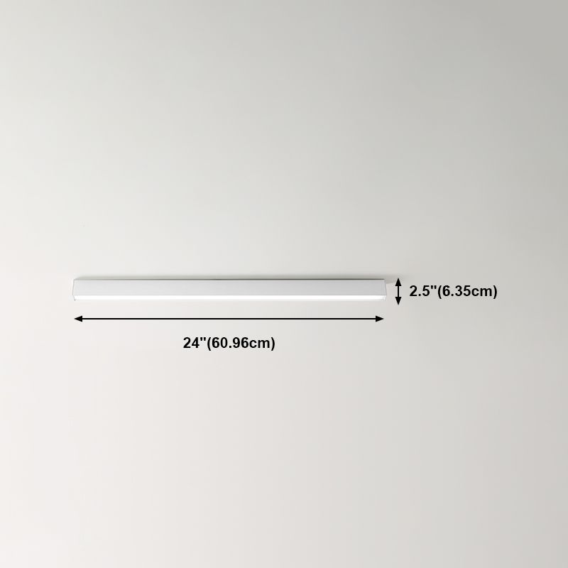 Linear Shape Ceiling Fixture Modern Style Metal 1 Light Ceiling Mounted Light in White