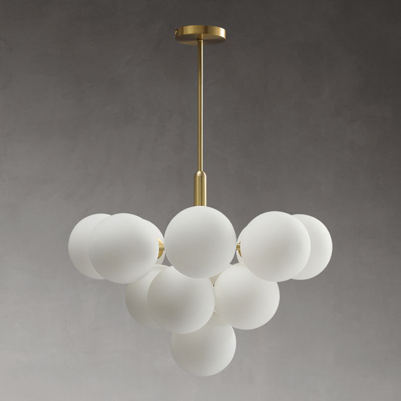 Globe -vorm kroonluchter lamp Noordse multi -licht hangend licht met glas voor slaapkamer