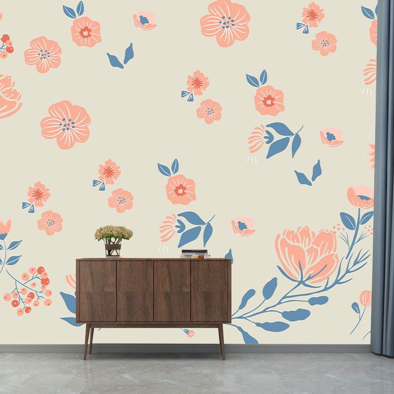 Tropical Plant Mural Mildew Resistant Wallpaper for Wall Decor