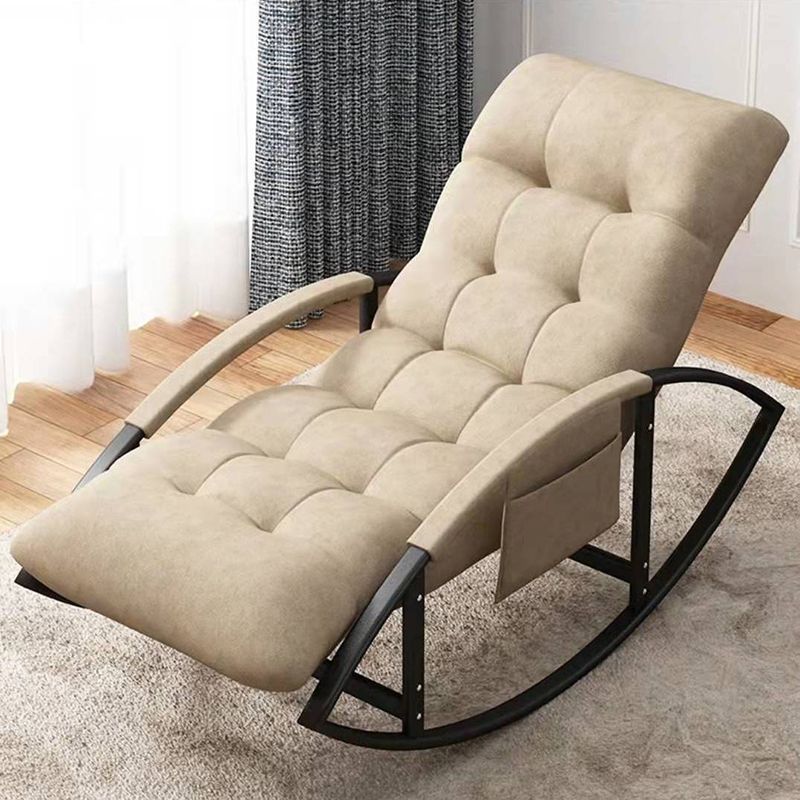 Tufted Cushions Rocker Chair Whole Colored Fabric Modern Rocker Chair in Living Room