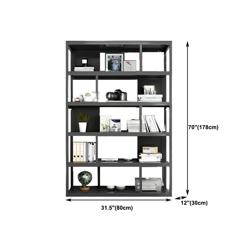 Modern Metal Book Shelf Home Open Back Bookcase with Shelves