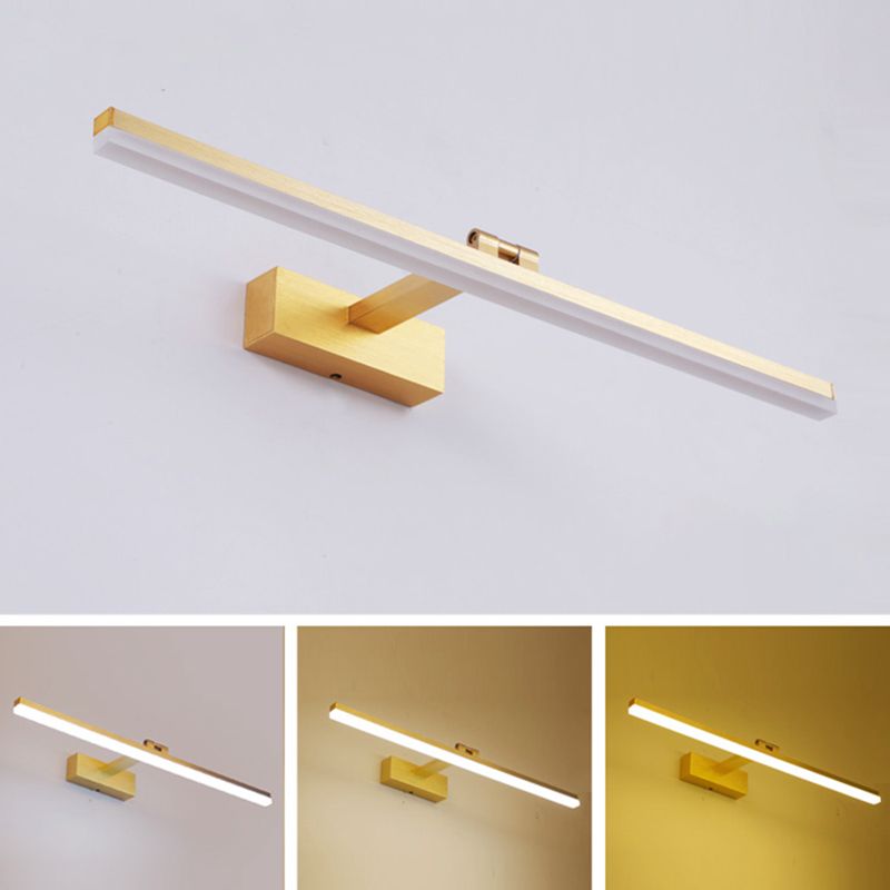 Armed Linear Vanity Lamp Nordic Extravagant Style Aluminum Alloy Single Vanity Light