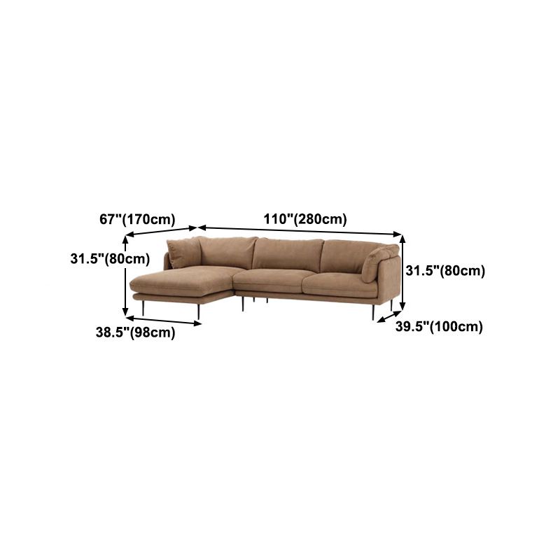 Light Brown Sectionals/Sofa with Pillow Back and Pillow Top Arm
