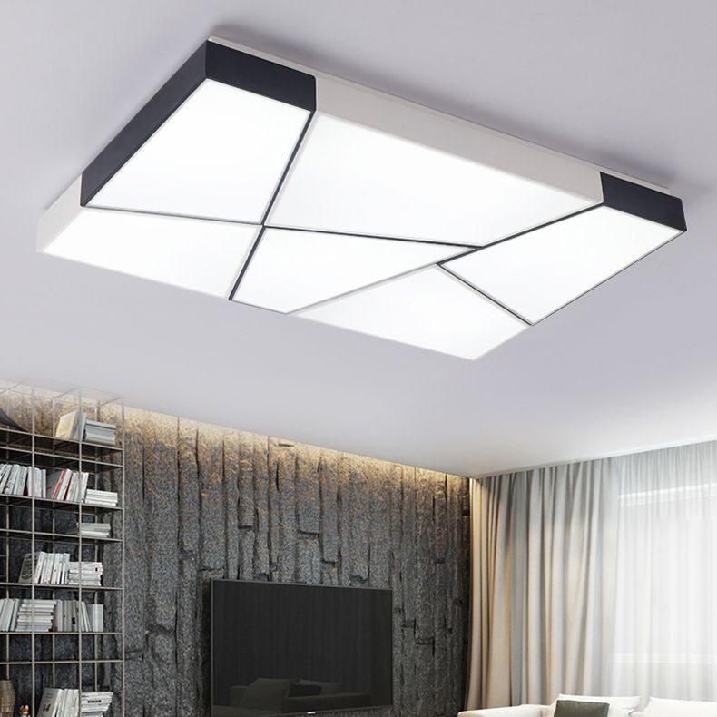 Luminaires encastrés géométriques en acrylique, Style moderne, lumière Led blanche et noire