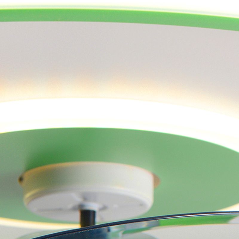 Metal Geometric Ceiling Fan Lights Modern Style 2 Lights Flush Mount Lamp