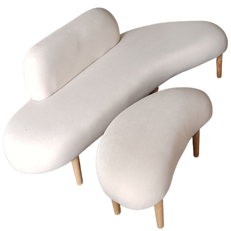 Fabric Tight Back Sectional Sofa 27.56"High Armless Sofa,White