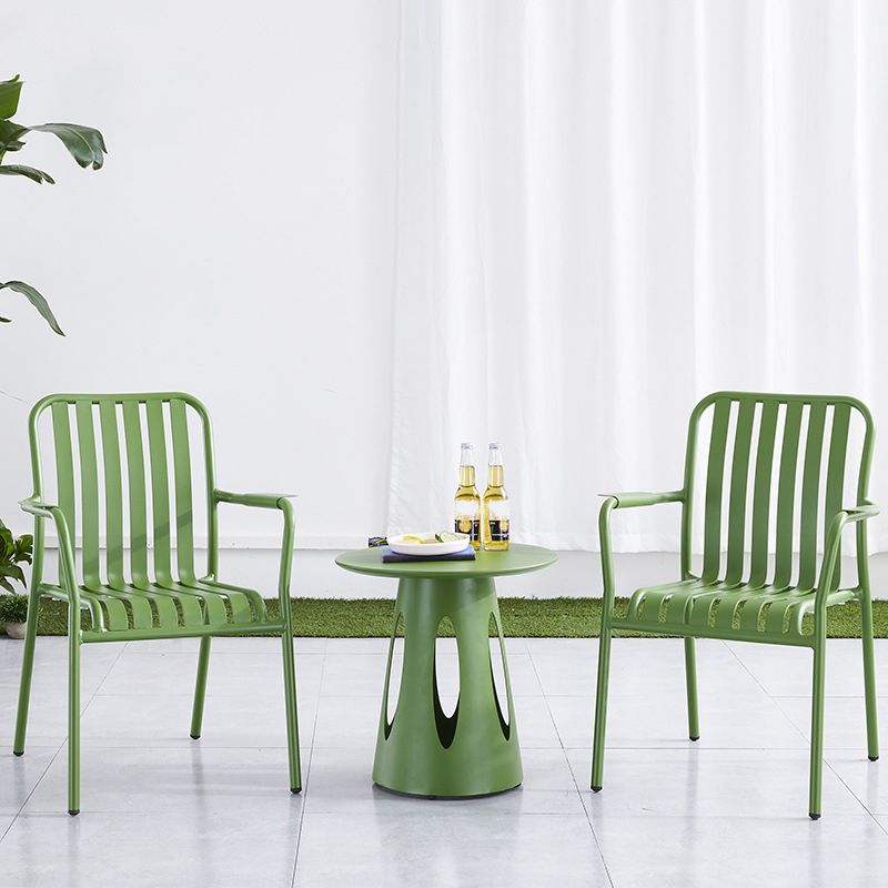 Green Contemporary Bistro Table Set 1/2/3/5 Pcs Metal Bistro Set for Small Places