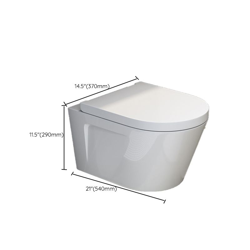 Contemporary Wall Hung Flush Toilet Ceramic Urine Toilet with Seat for Washroom