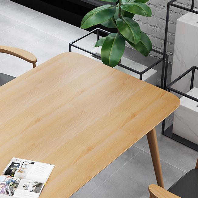 Solid Wood Contemporary Dining Table Rectangle Table with 4 Legs