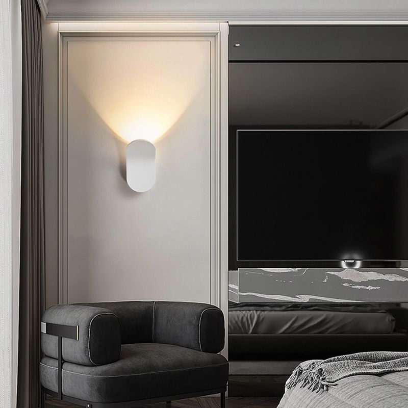 Metal Oval Shade Wall Sconce Modern Style 1-Light Wall Mounted Light