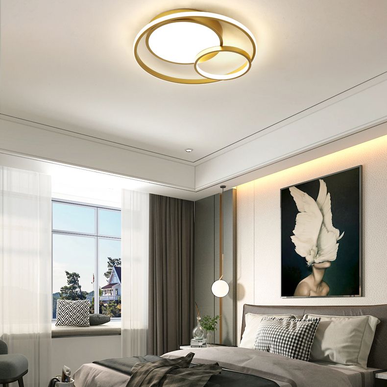 Hedendaagse Cirkels Inbouwverlichtingsarmatuur Metaal 3 Lichten Led Opbouwplafondverlichting