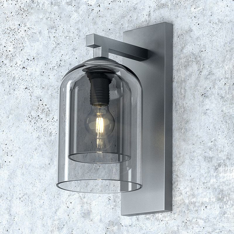 13.5" H Double-layer Glass Shade Creative Wall Lamp Single Bulb Modern Simplicity Bell Shaped Sconce Light