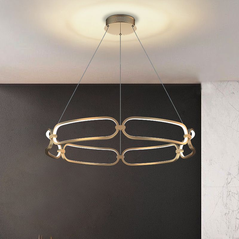 Lampadario a forma di polso da parentela da 1/a 2 livelli a forma di piante in metallo elegante a led in metallo a pendente sospeso, piccolo/grande