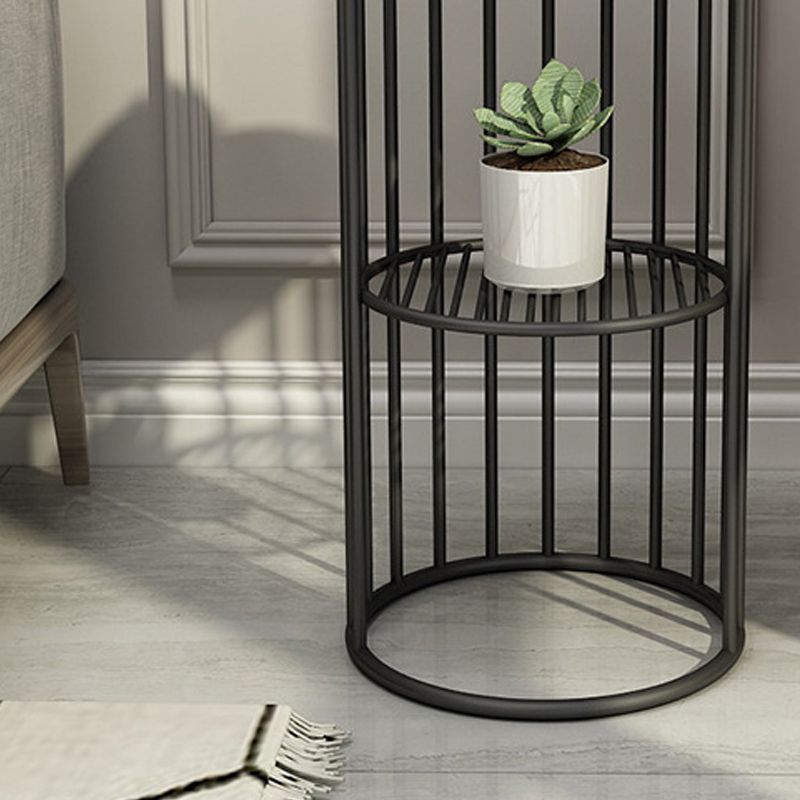 21.65" Tall Metal Glam Nightstand Open Storage Bedside Cabinet with Shelves