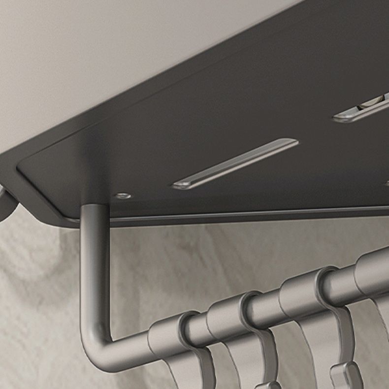 Matte Grey Bathroom Accessory Set Modern 3 - Piece Bath Shelf