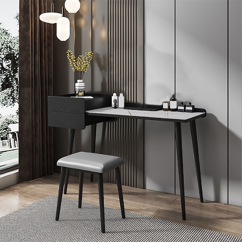 2 Storage Drawers Stone Top Vanity Table, 39.37"/47.24" W Make-up Vanity Set