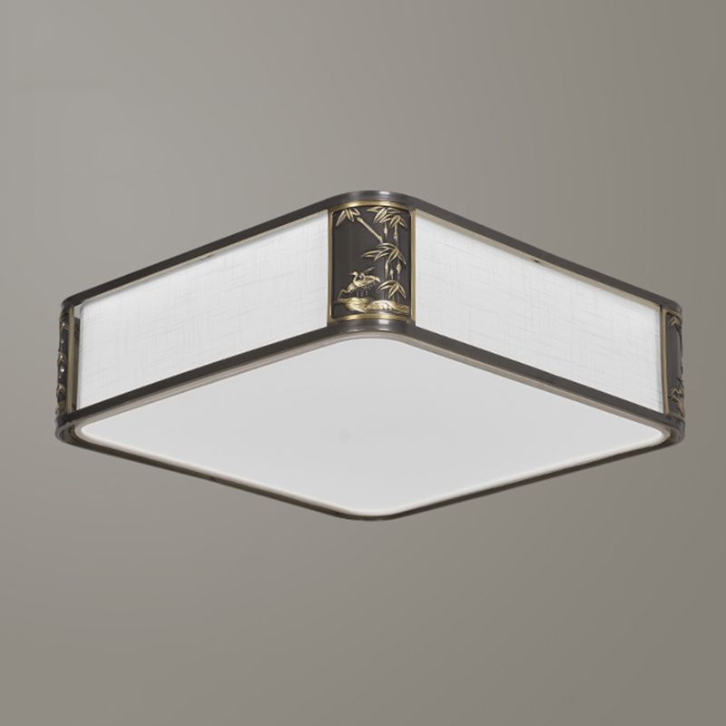 Metal Minimalism 1-Light Flush Mount Lamp Squared Flush Ceiling Light for Bedroom