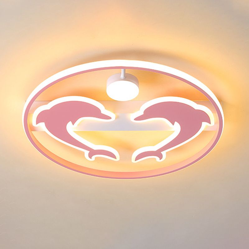 Dauphin et boule enfants chambre encastré éclairage acrylique dessin animé LED plafonnier