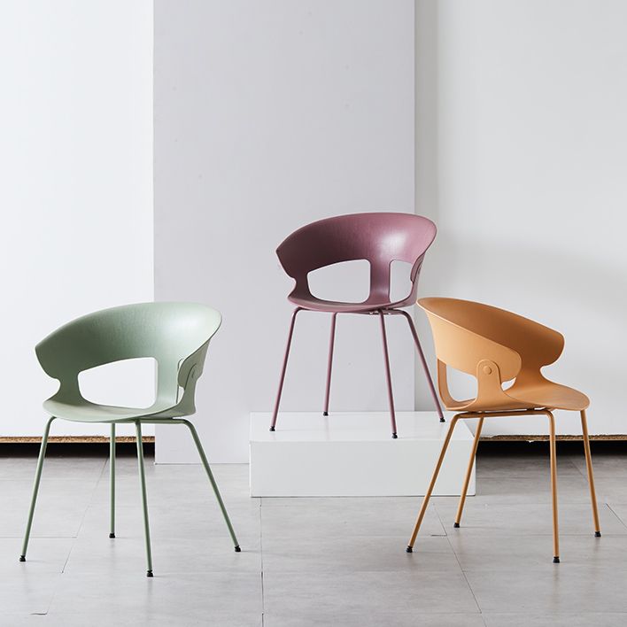 Sillón de comedor de metal industrial, sillas de comedor de plástico para uso en restaurantes
