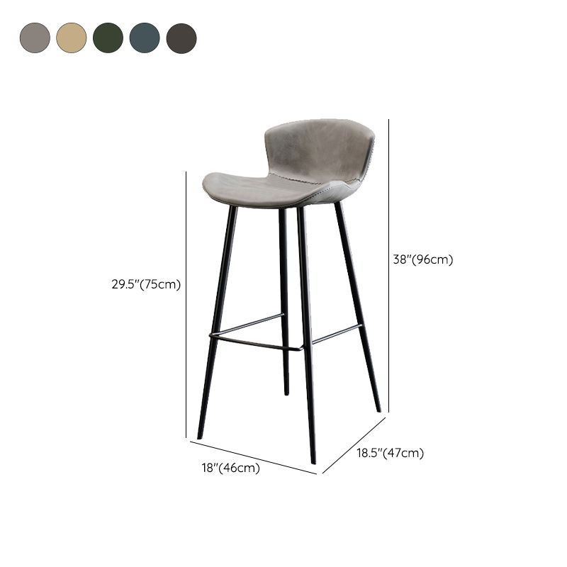 Modern Upholstered Stools with Metal Legs Matte Finish Indoor Counter & Bar Stools