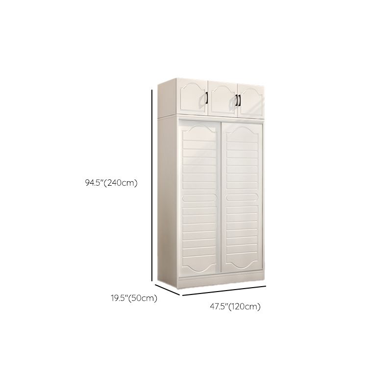 Modern White Wood Frame Wardrobe Freestanding Wardrobe with Soft Close Doors