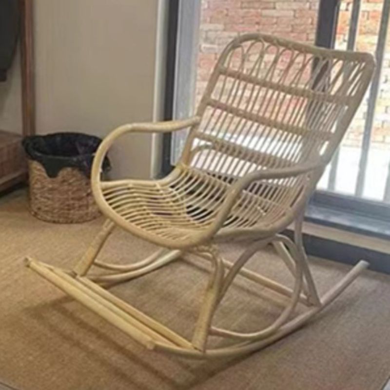 Modern Rocking Accent Chair Rattan/Wicker Rocker Chair for Balcony