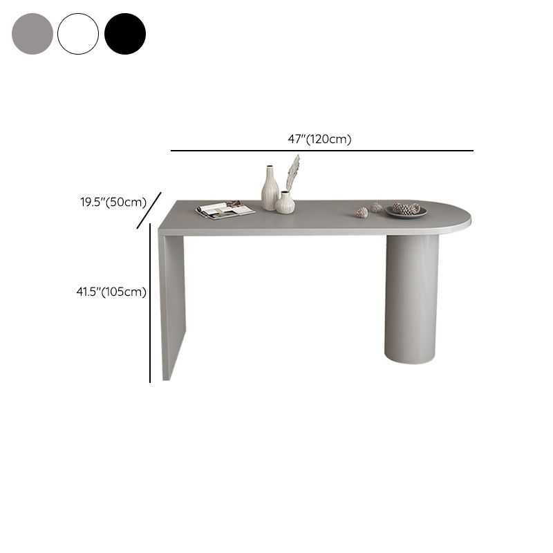 Faux Wood Bar Table Modern Double Pedestal Pub Table for Patio Use