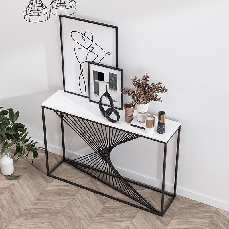 Marble Modern Console Table 11.81-inch Wide Rectangle Accent Table