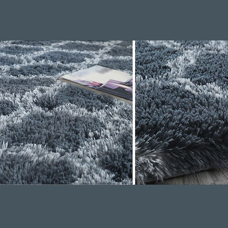 White Tone Simple Area Carpet Polyester Geometric Print Indoor Rug Anti-Slip Backing Carpet for Living Room