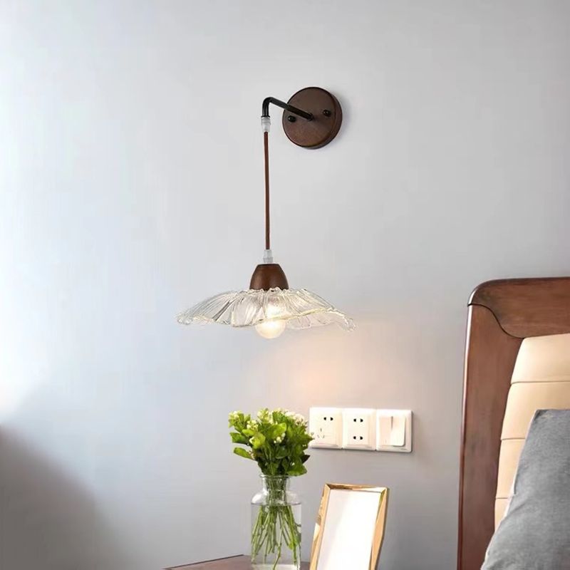 Contemporary Wall Light Fixture Glass Shade Wall Light Sconce for Bedroom