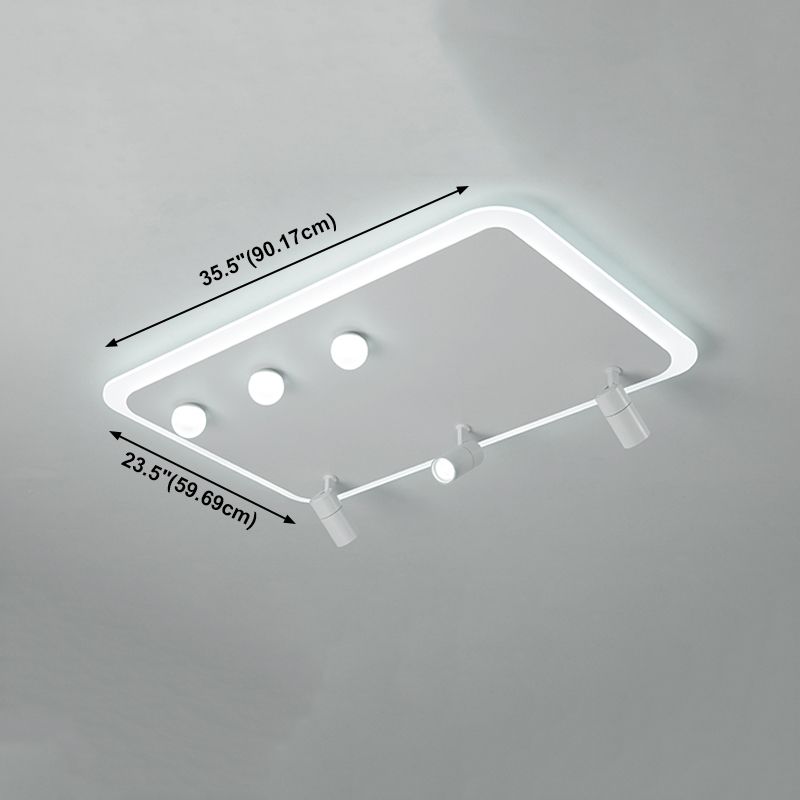 White Flush Mount Ceiling Light LED Ceiling Lamp Fixture with Spotlights for Bedroom