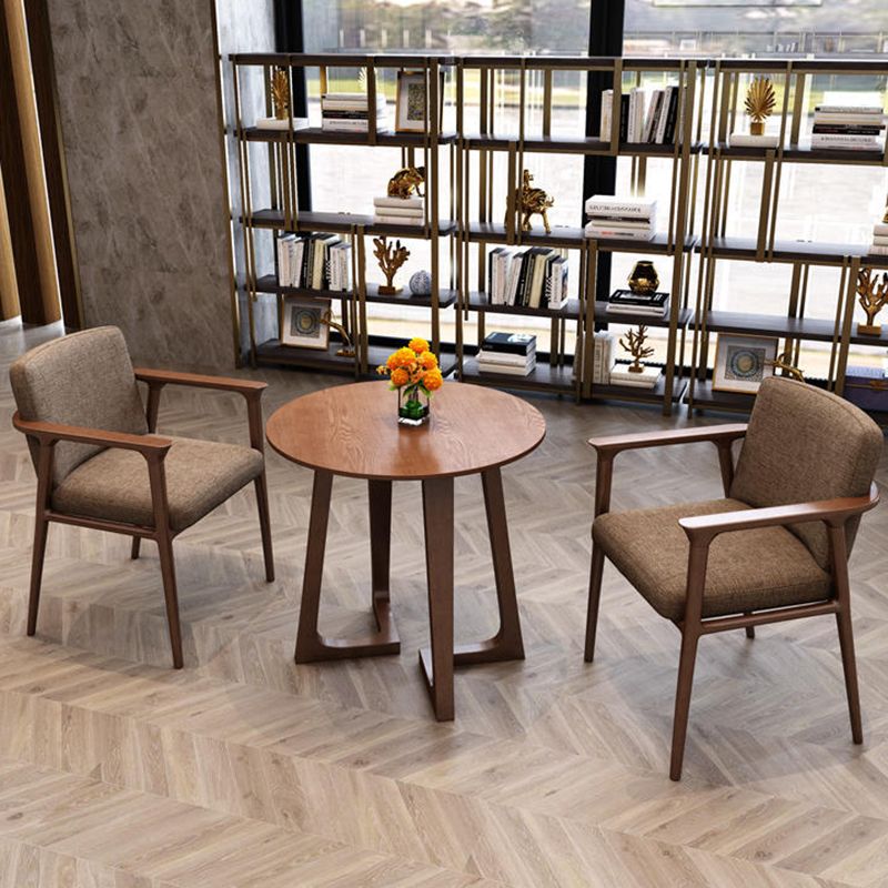 Wood Abstract End Table Traditional Espresso/Natural Sofa Side End Table for Living Room