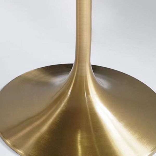 Mesa de comedor redonda contemporánea de metal mesa de madera maciza para comedor