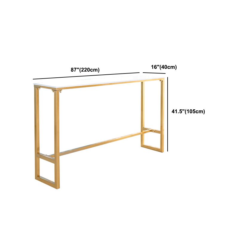 Indoor Glam Counter Height Set 1/2/4/7 Pieces Rectangle White Stone Pub Table Set