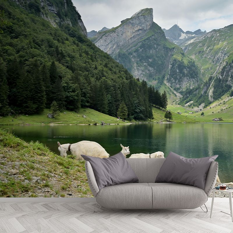 Tall Mountain Mural Wallpaper Modern Style Mildew Resistant Office Wall Mural