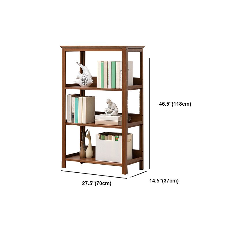 Modern Brown Vertical Book Shelf Bamboo Etagere Open Shelf for Home