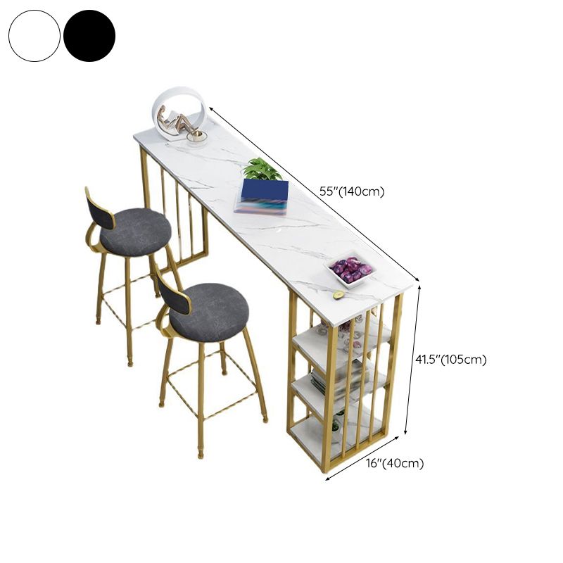 Rectangle Pub Table Glam Style Wood Bar Table for Indoor Use