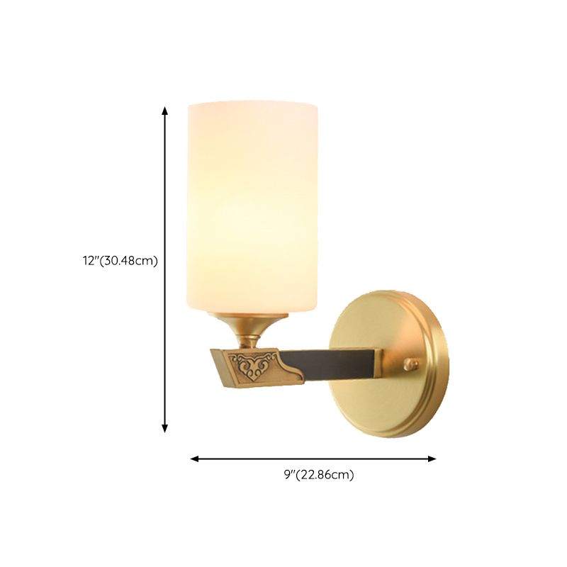 Glass Cylinder Wall Lights Modern 1-Light Wall Light Fixture