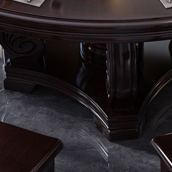 Solid Wood Dining Table Traditional Round Dinner Table for Dining Room