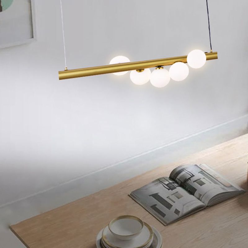 Modern Hanging Island Light Glass Hanging Lighting Fixture for Dining Room
