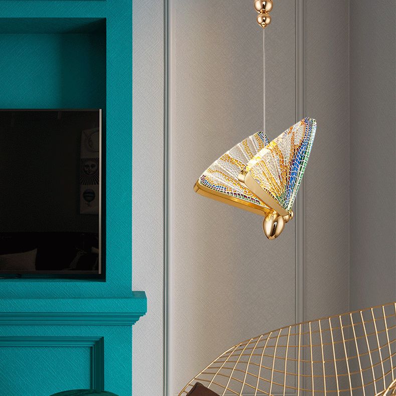 Modern Creative Creative Butterfly Candant Light Creative Acrilic Acrilic Hanging Lampade per soggiorno