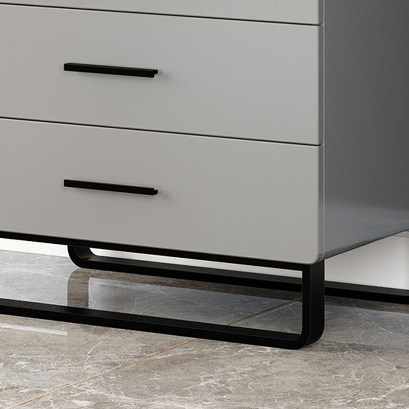 Contemporary Bedroom Storage Chest Engineered Wood Chest in Gray with Drawers