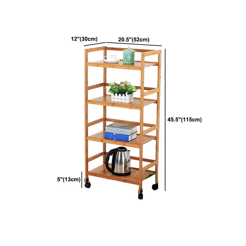 Brown Color Modern Style Bookshelf Bamboo Bookcase for Study Room