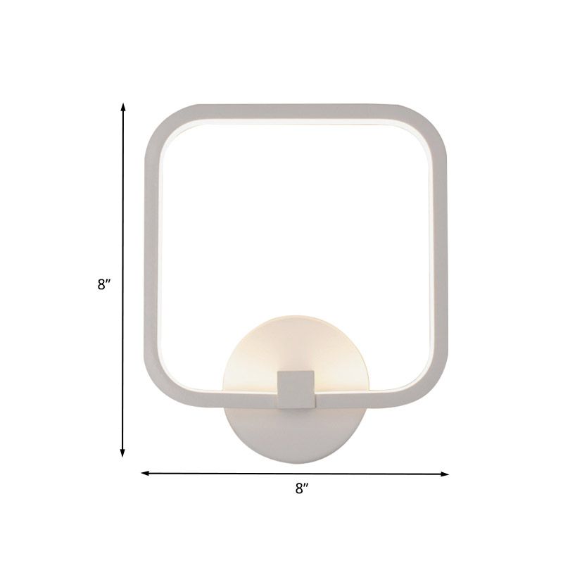 LED Bedside Wall Light Simple White Sconce Lighting Fixture with Square Acrylic Shade in White/Warm/Natural Light