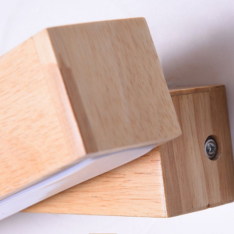 Moderne einfache HolzlED-Wandleuchten Rota-Tisch Wandmontierte Lampen für Schlafzimmer
