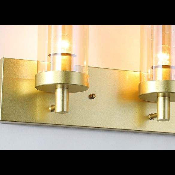 Vintage -Stil Eitelkeitspiegel Lichter 3 Leuchten Wandmontierte Spiegel Frontlampe im Glasschatten