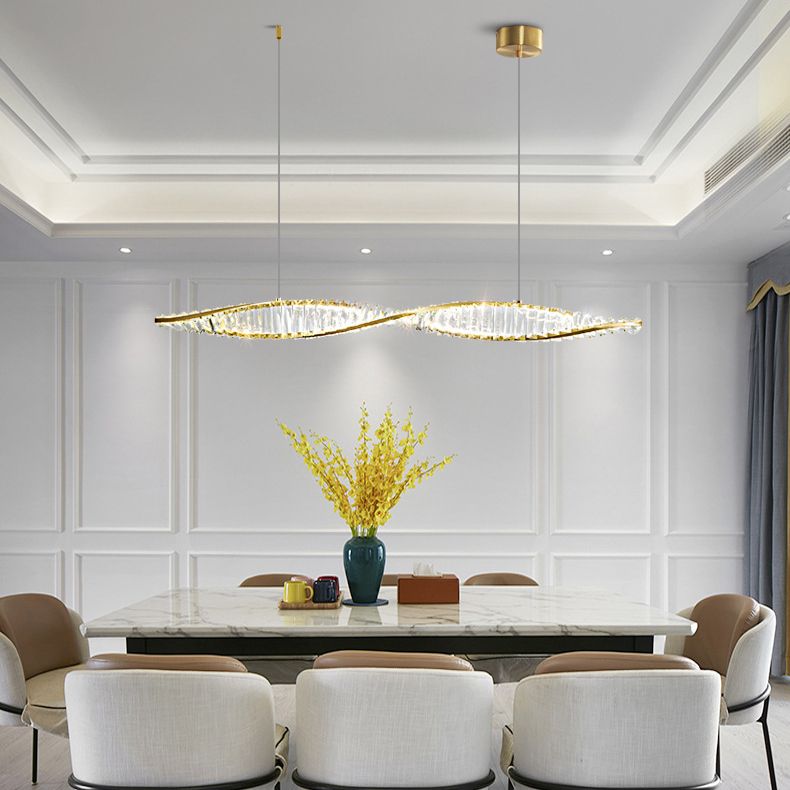 Single Modernism Golden/Black Ceiling Light LED Kitchen Island Lighting
