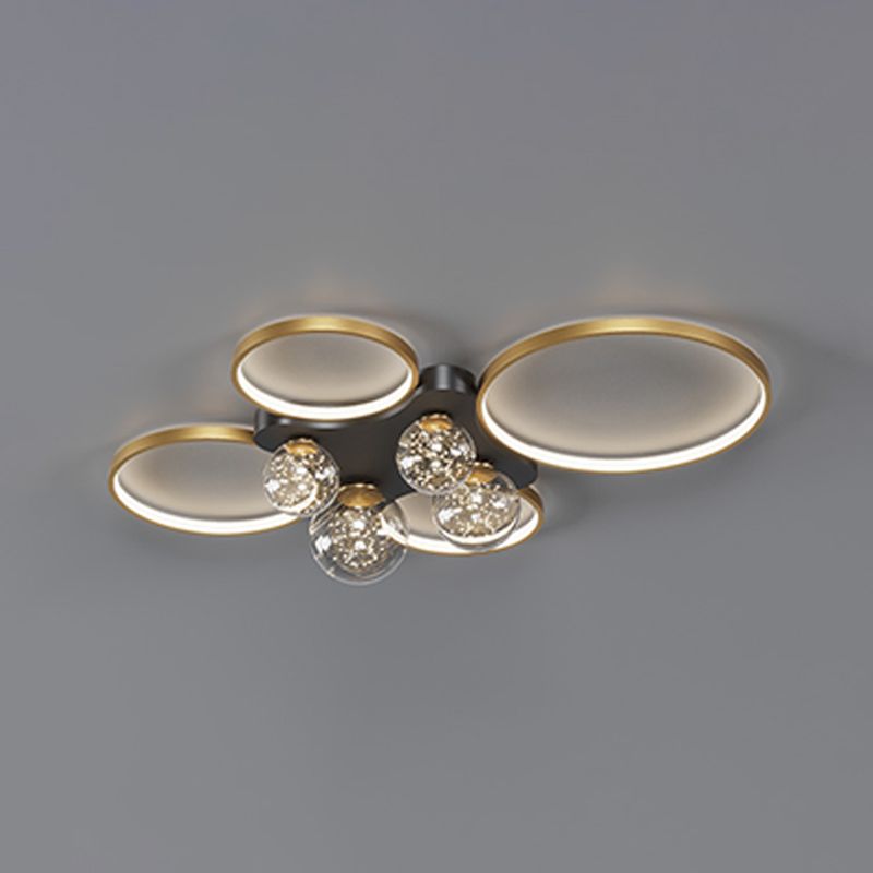 Einfachheit LED-Unterputzleuchte Moderne Deckenleuchte mit klarem Glasschirm für Schlafzimmer