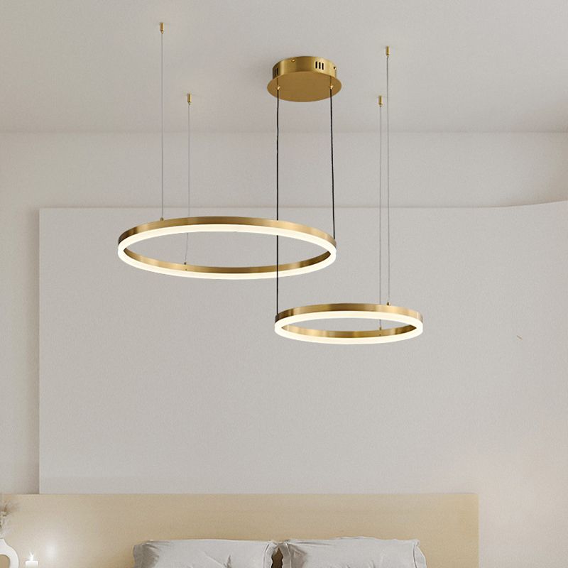 Lampadante a pendente di lusso di lusso a luce contemporanea lampadario circolare leggera per soggiorno